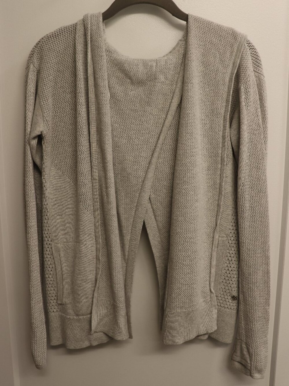 lululemon Gray Hooded Open Front Knit Cardigan